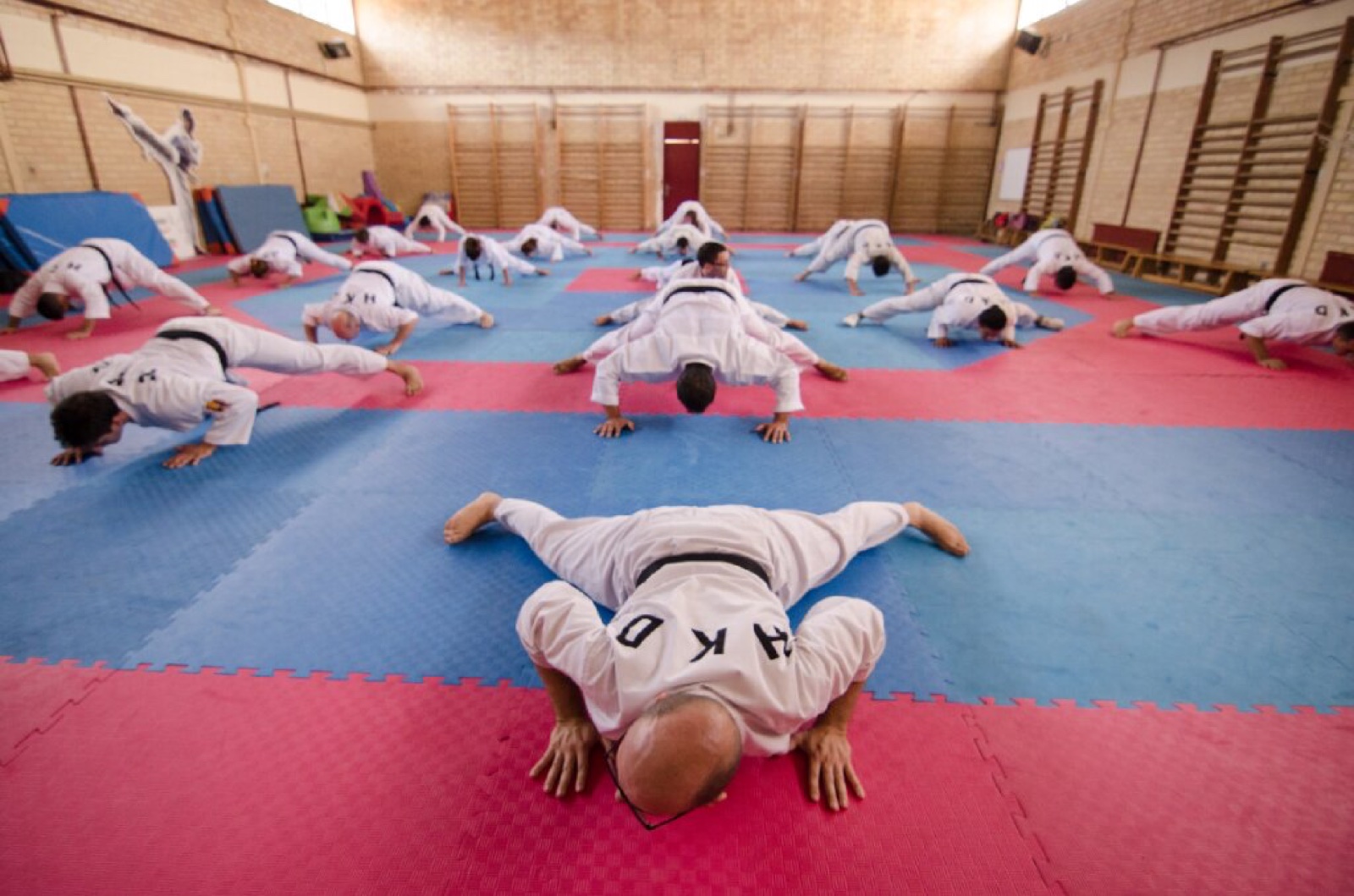 Grupo de Hapkido SaChung durante la preparación de un seminario